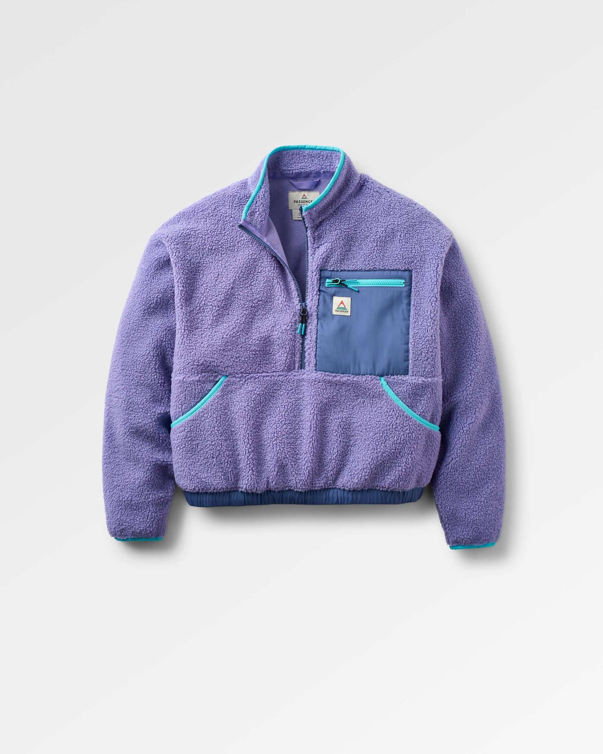 Ravi Recycled Sherpa Fleece - Retro Purple - Flatlay