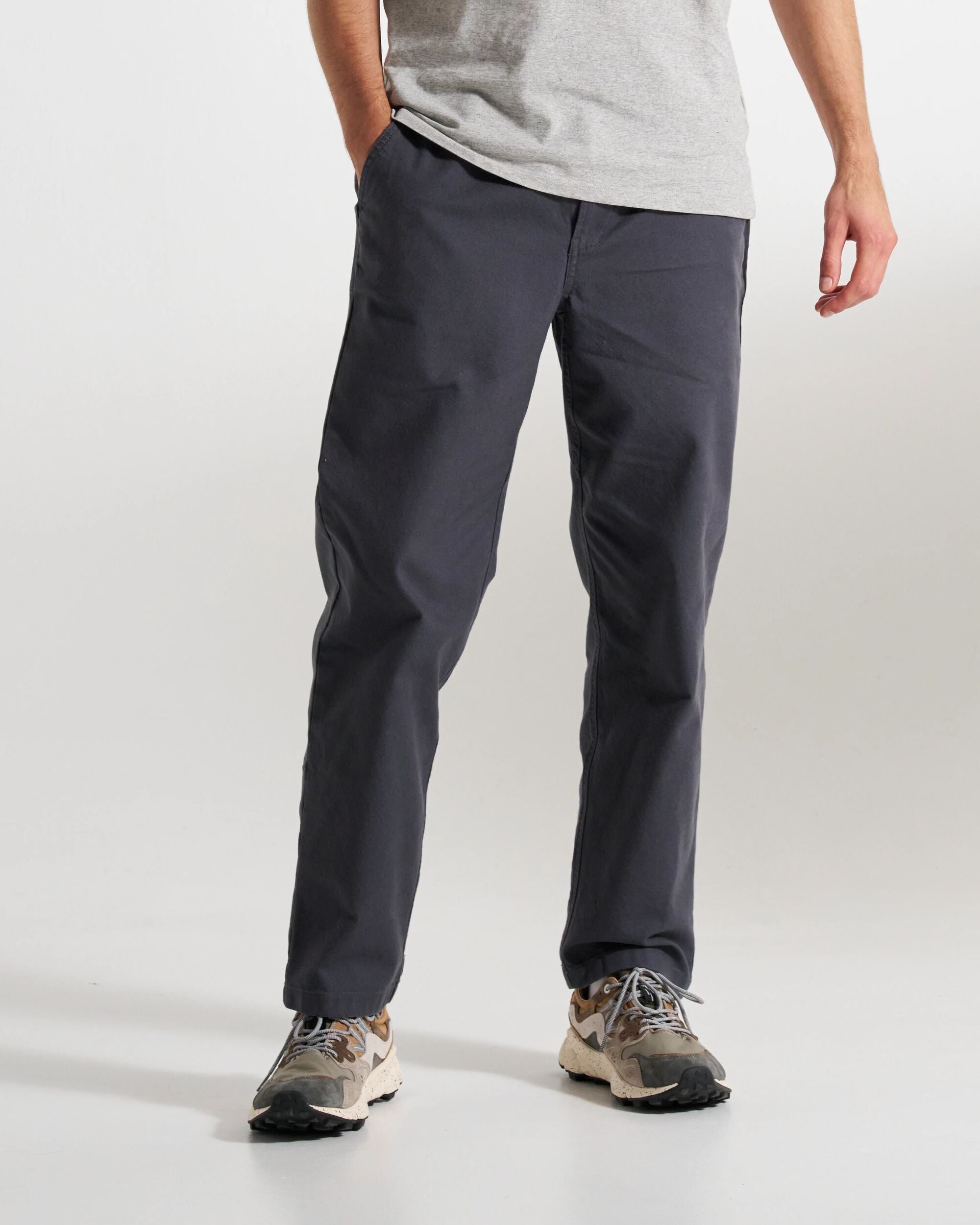 Adventurer Organic Canvas Trouser - Charcoal - Studio Model