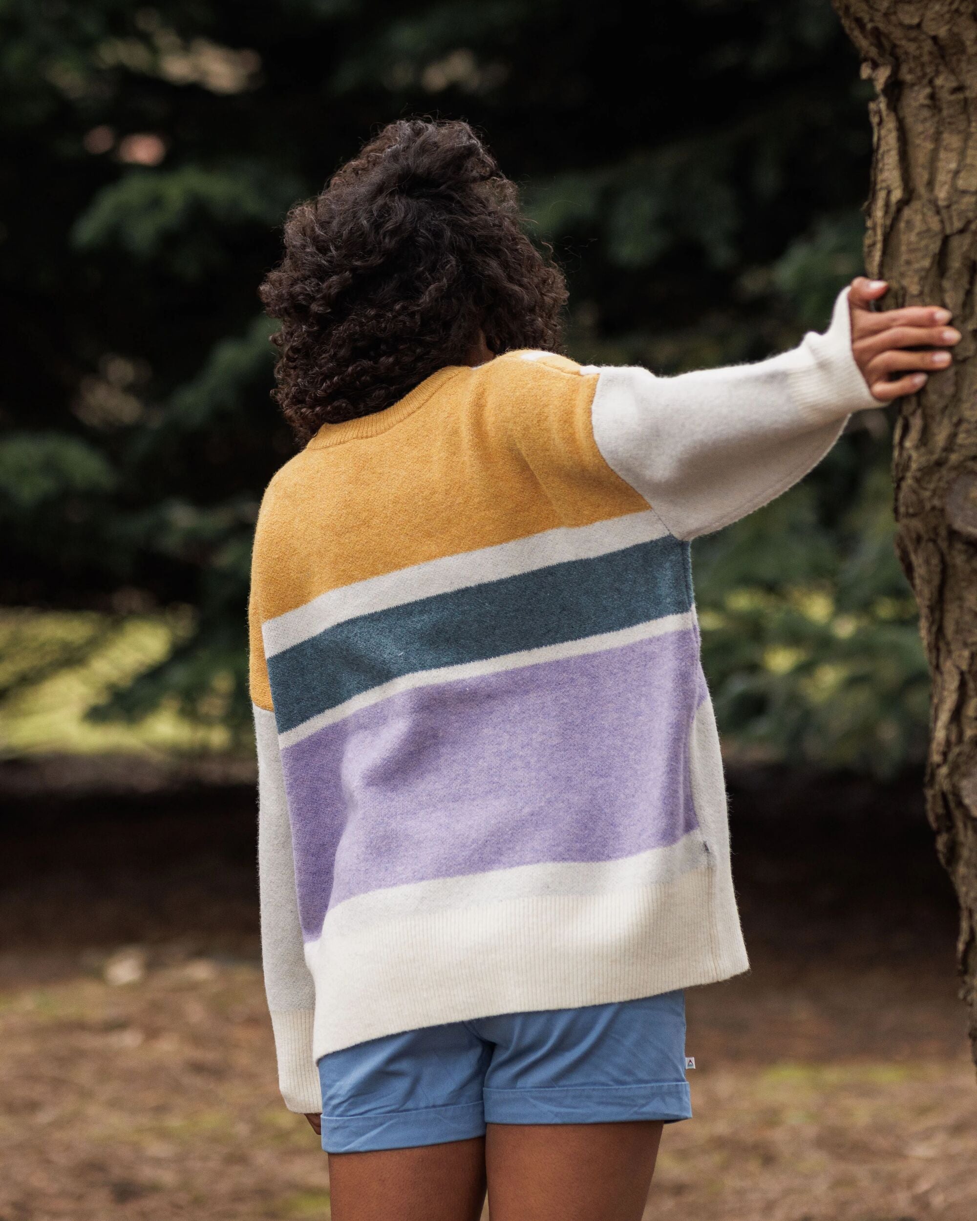 Sunsets Recycled Oversized Knitted Jumper - Marshmallow - Lifestyle