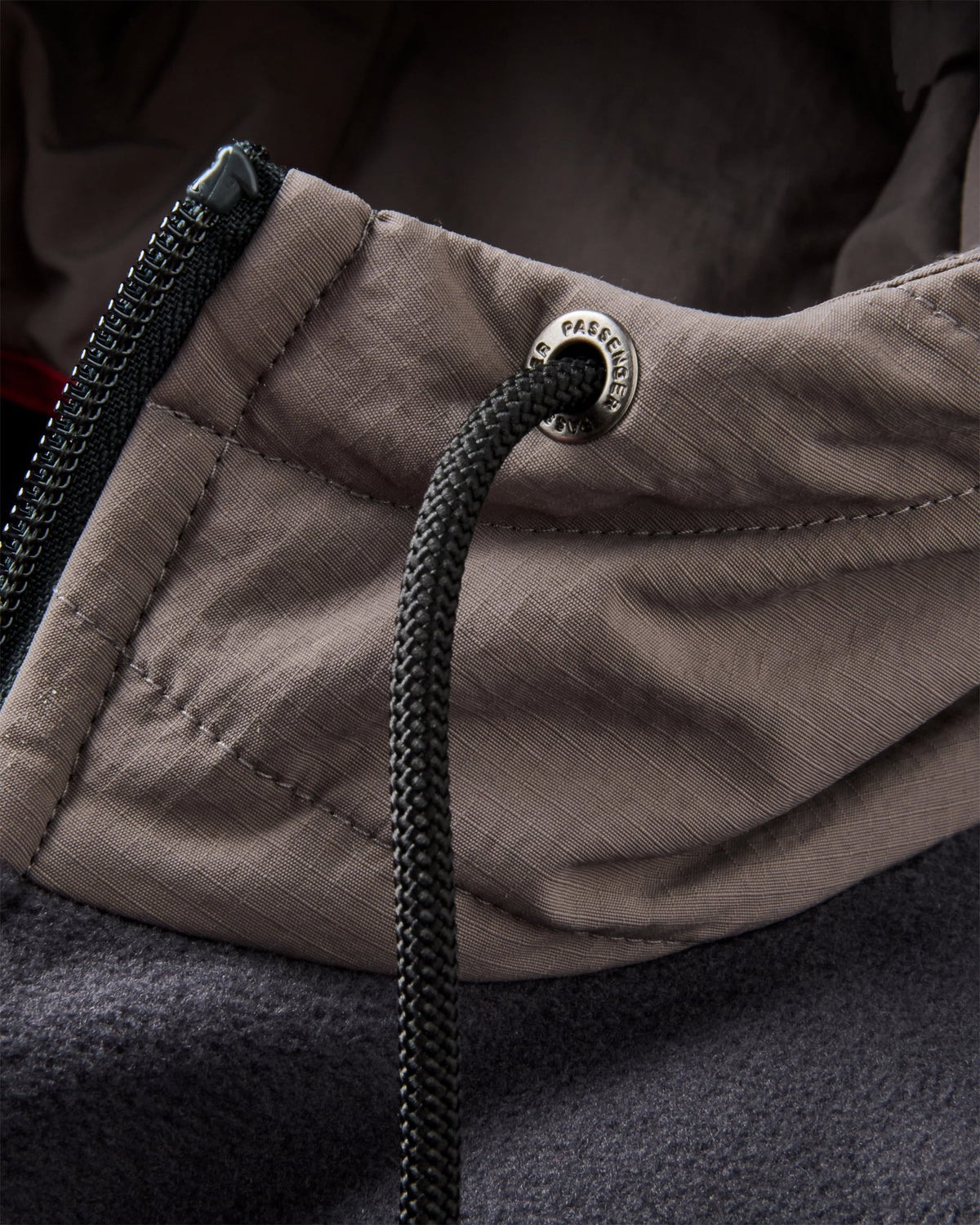 Woodland Full Zip Hooded Polar Fleece - Faded Black/Deep Ocean - Flatlay