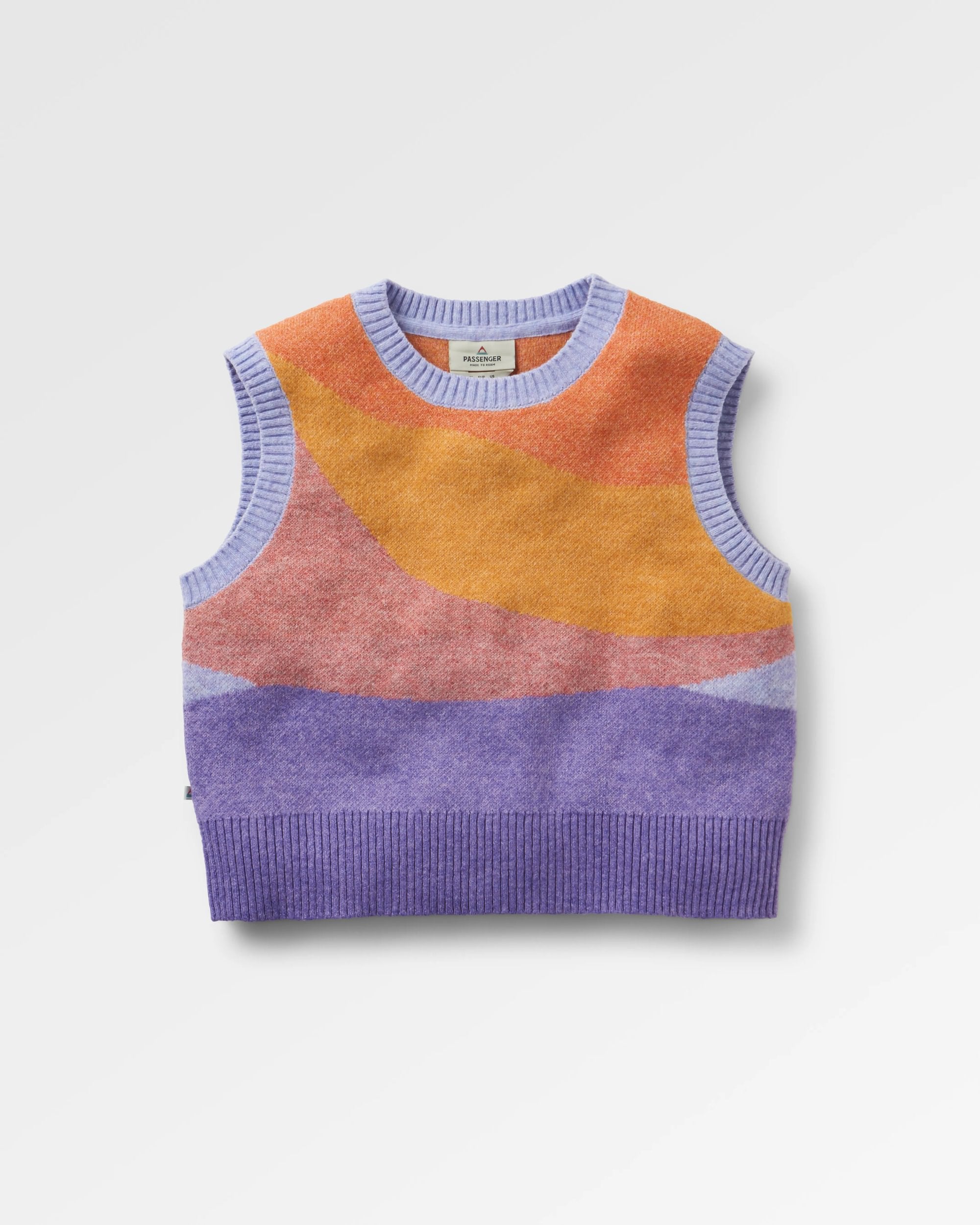 Scenic Recycled Knitted Vest - Scenic Sunrise Orange - Flatlay