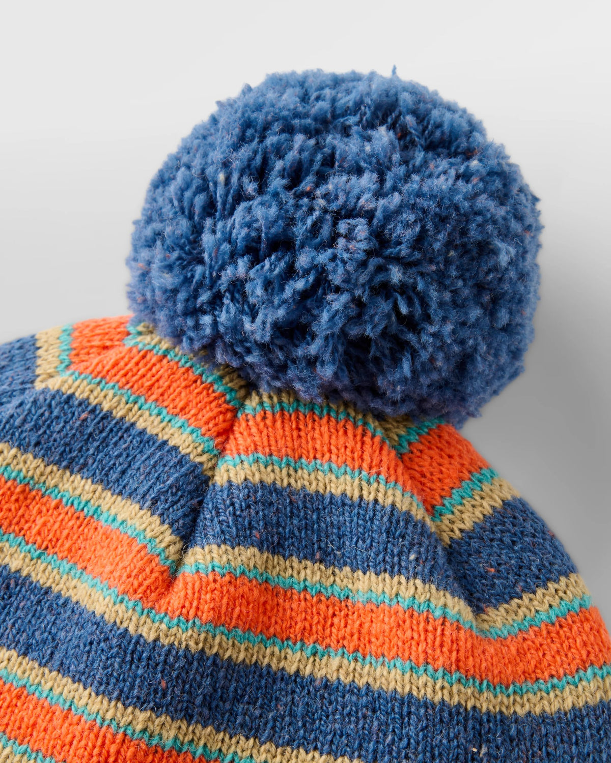 Goldglow Knit Bobble Hat - Dark Denim - Flatlay