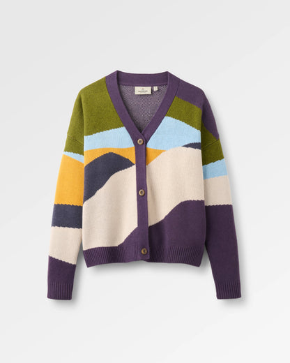 Scenic Knitted Cardigan - Scenic Deep Plum - Flatlay