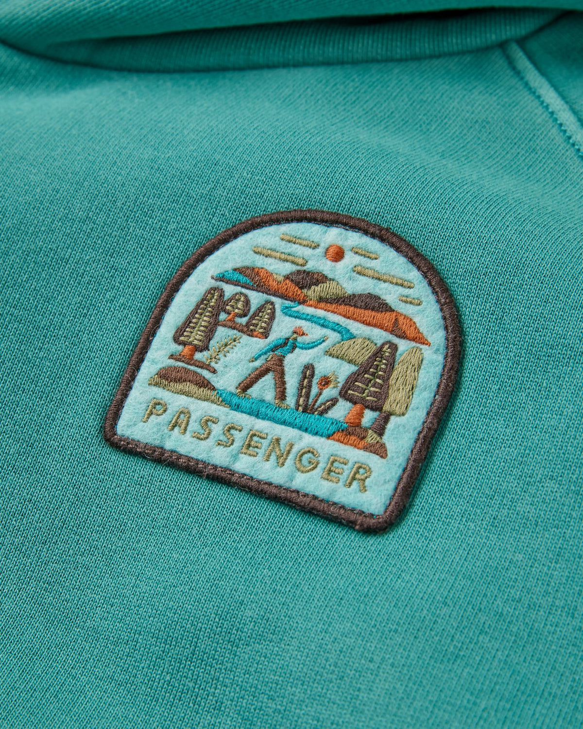 Downtime Heavyweight Hoodie - Pacific Green - Flatlay