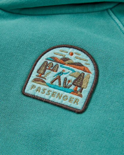 Downtime Heavyweight Hoodie - Pacific Green - Flatlay