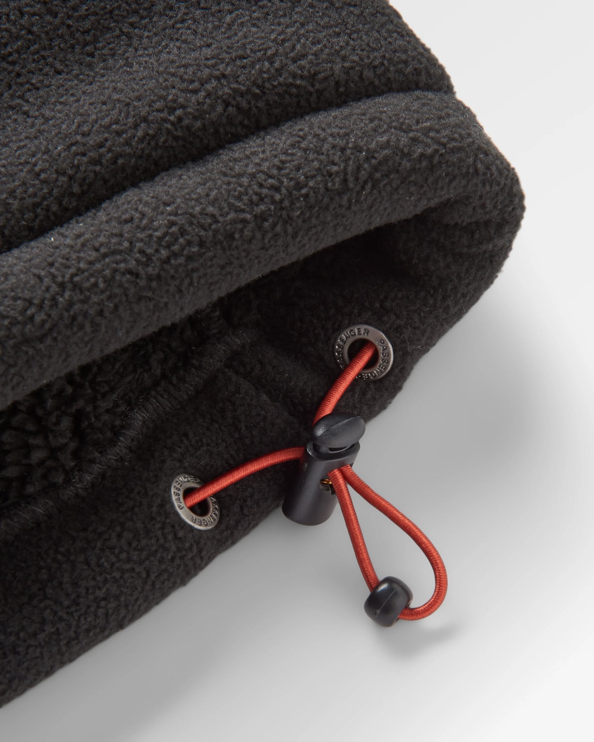 Loch Hooded Recycled Polar Fleece - Black - Flatlay