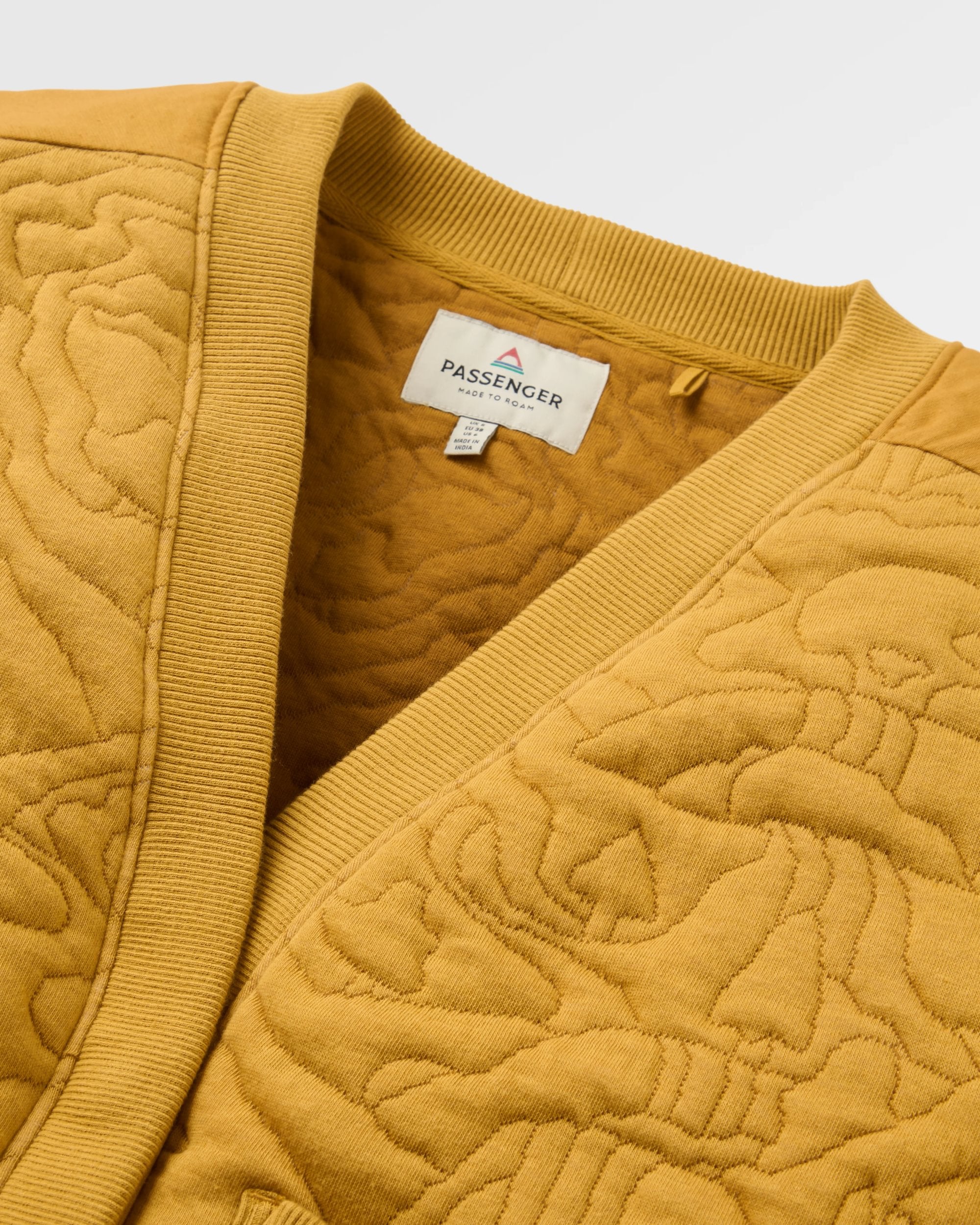 Seagrass Organic Cotton Quilted Cardigan - Dusty Ochre - Flatlay