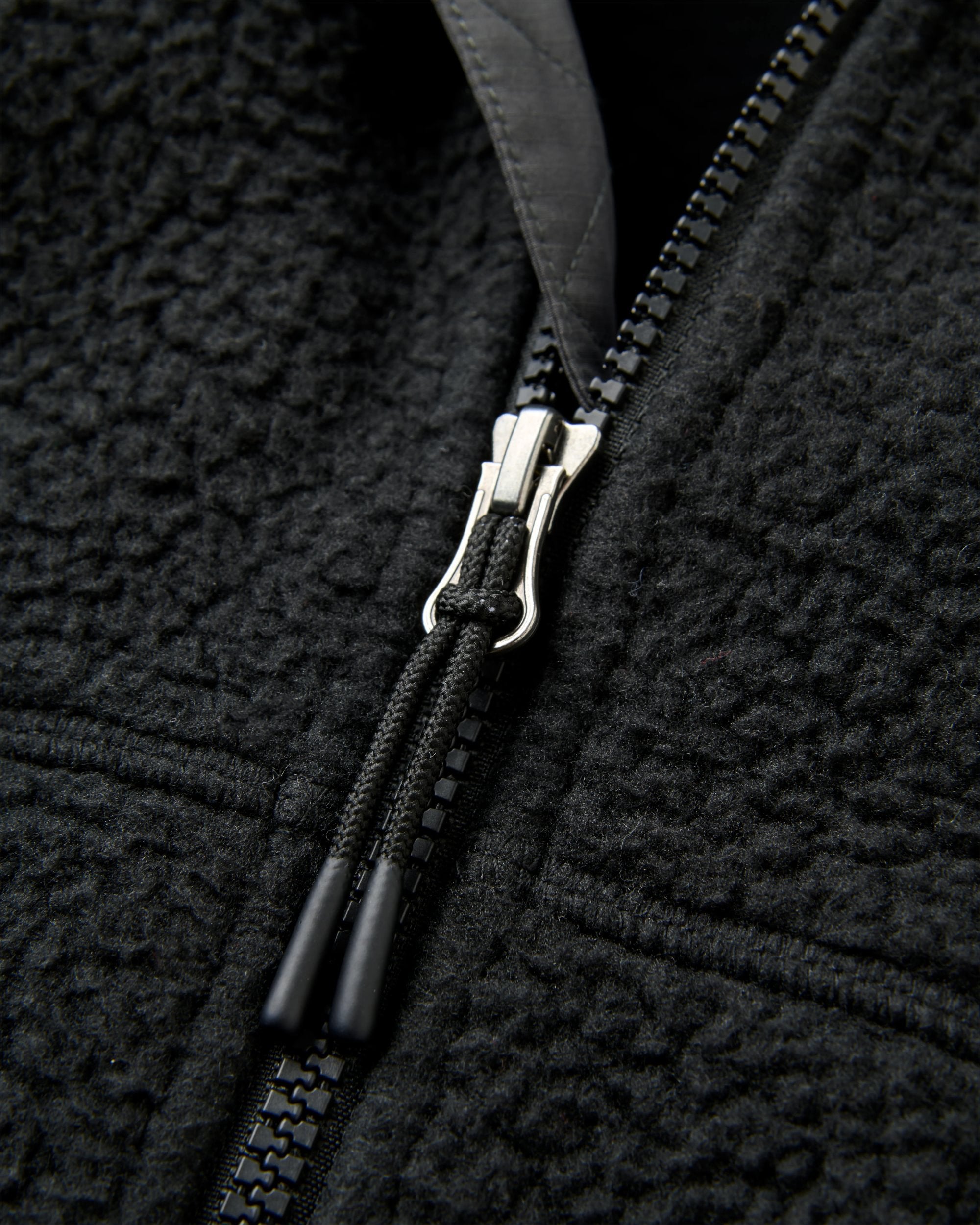 Home Full Zip Hooded Sherpa Fleece - Black - Flatlay