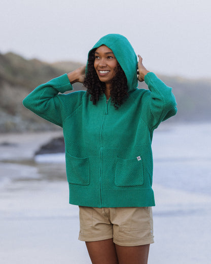 Cove Full Zip Organic Cotton Knitted Hoodie - Greenlake - Lifestyle
