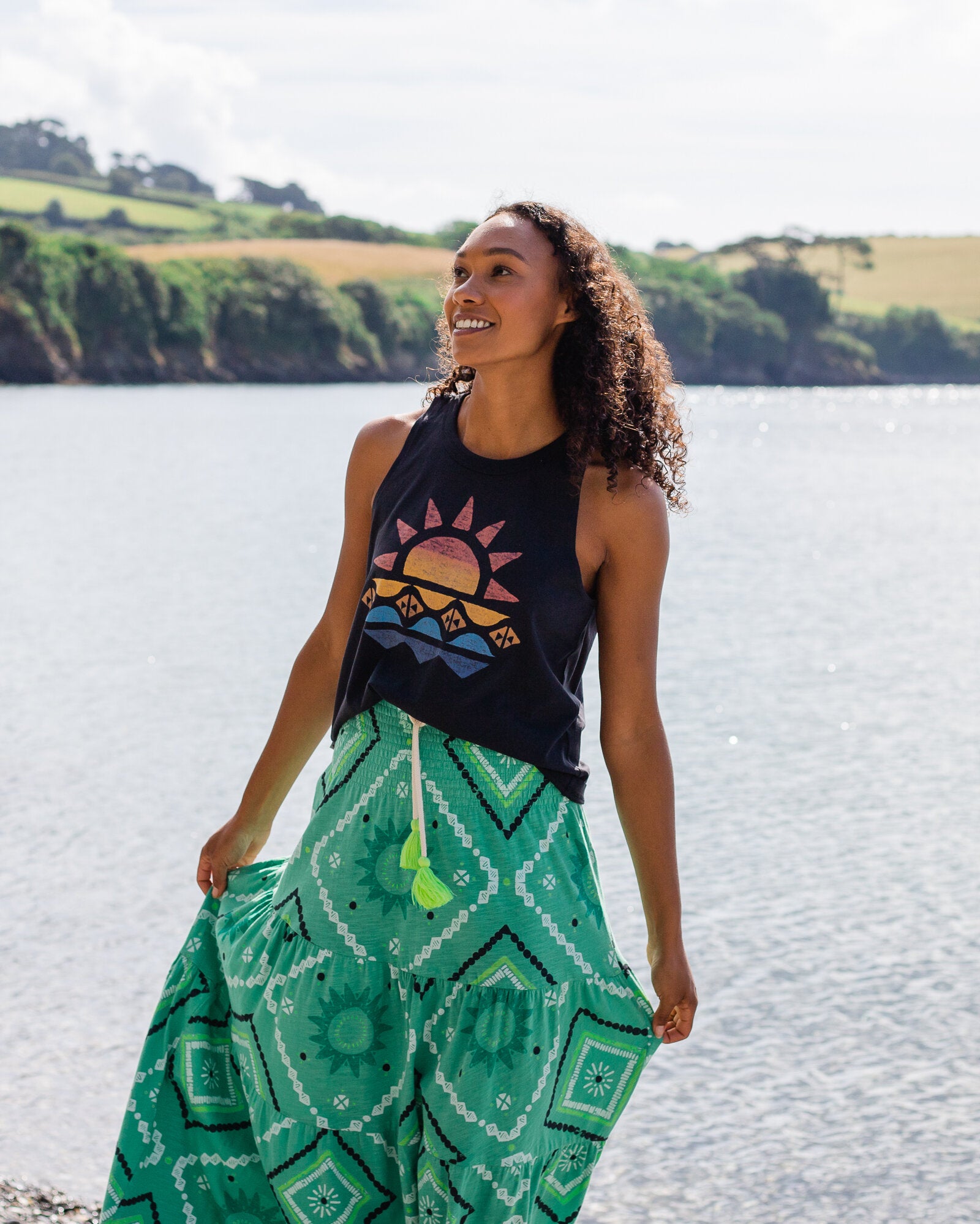 Sunray Recycled Cotton Vest - Black - Lifestyle