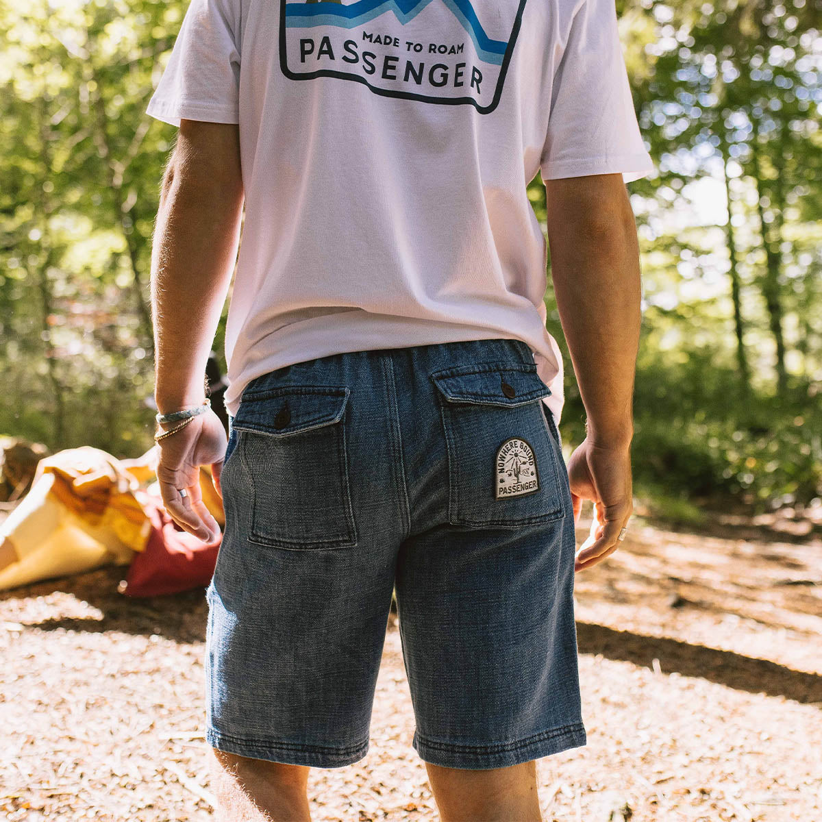 Pine Organic Cotton Cord Shorts - Washed Denim