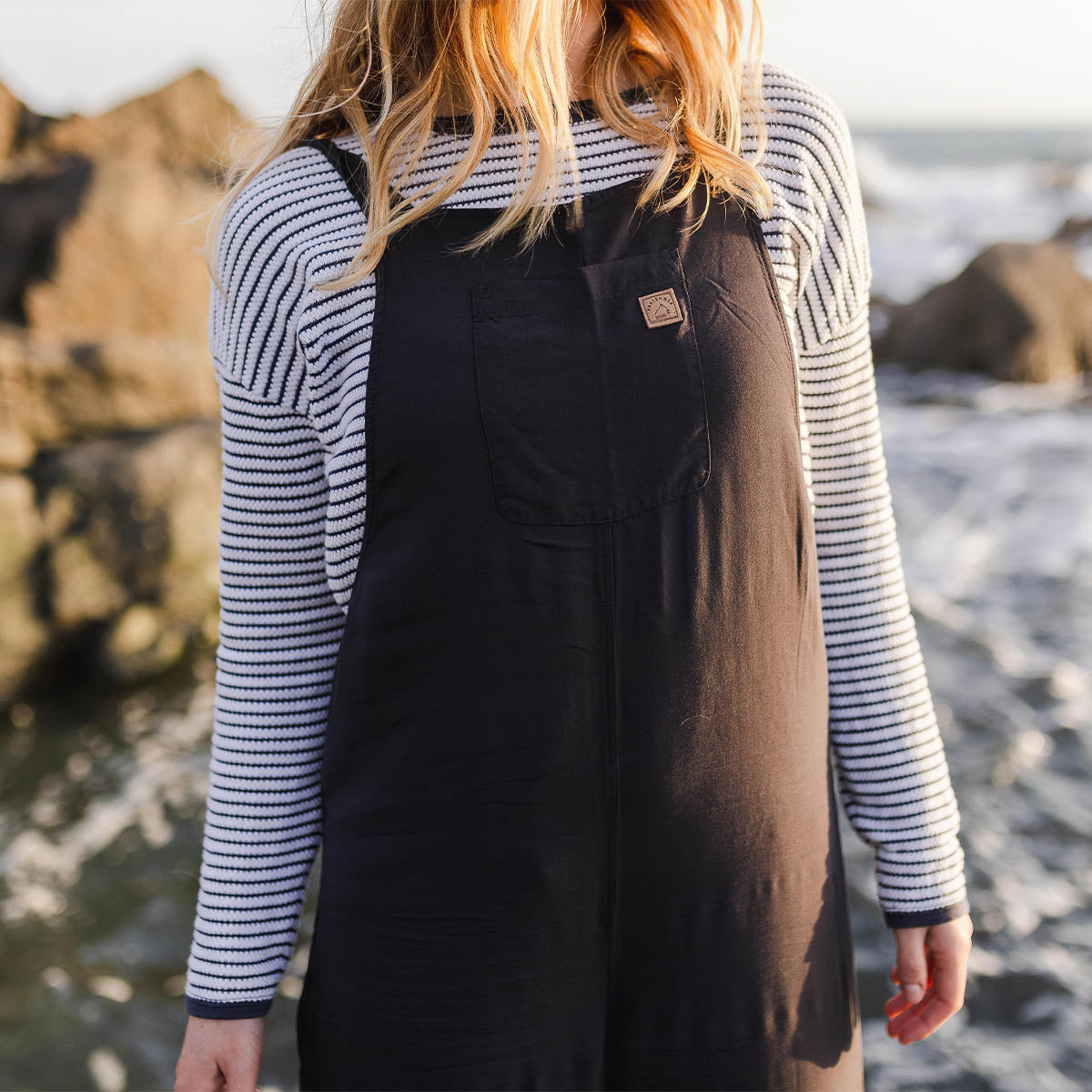 Lazy Day Recycled Dungarees - Charcoal (Woven)