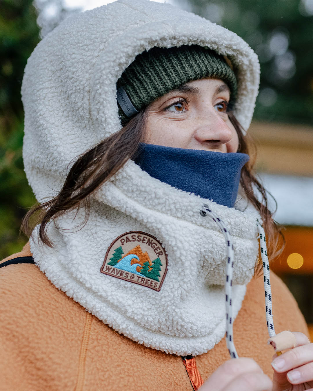 Snowdrift Recycled Fleece Hood - Birch - Lifestyle - Female
