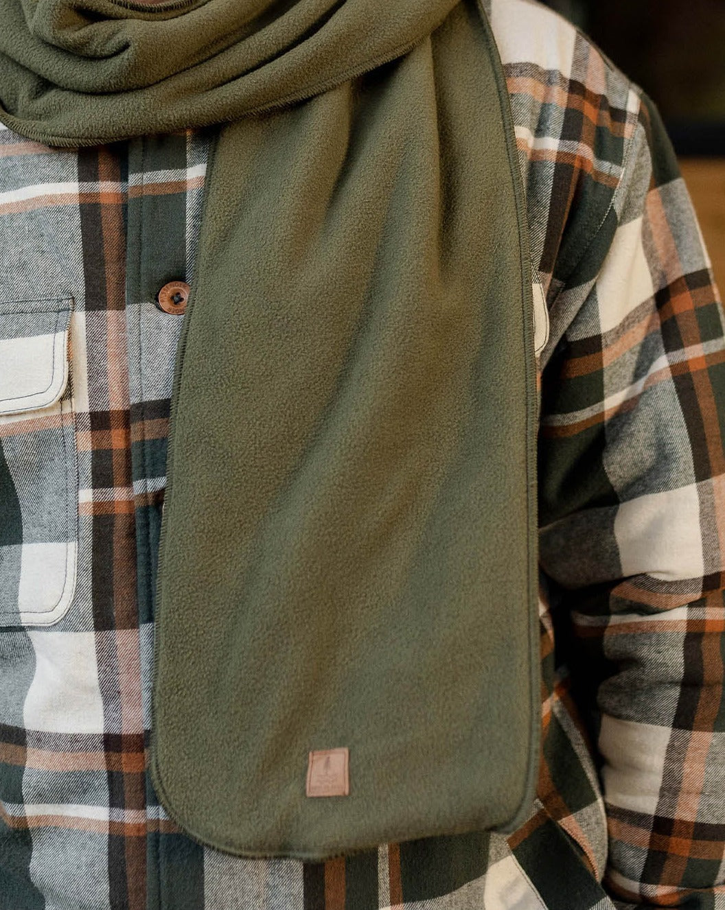 Male_Bundle Recycled Polar Fleece Scarf - Khaki