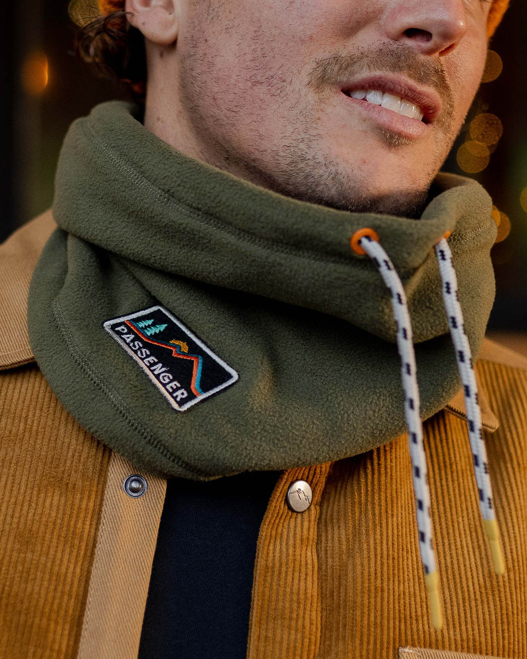 Male_Tor Recycled Polar Fleece Snood - Khaki