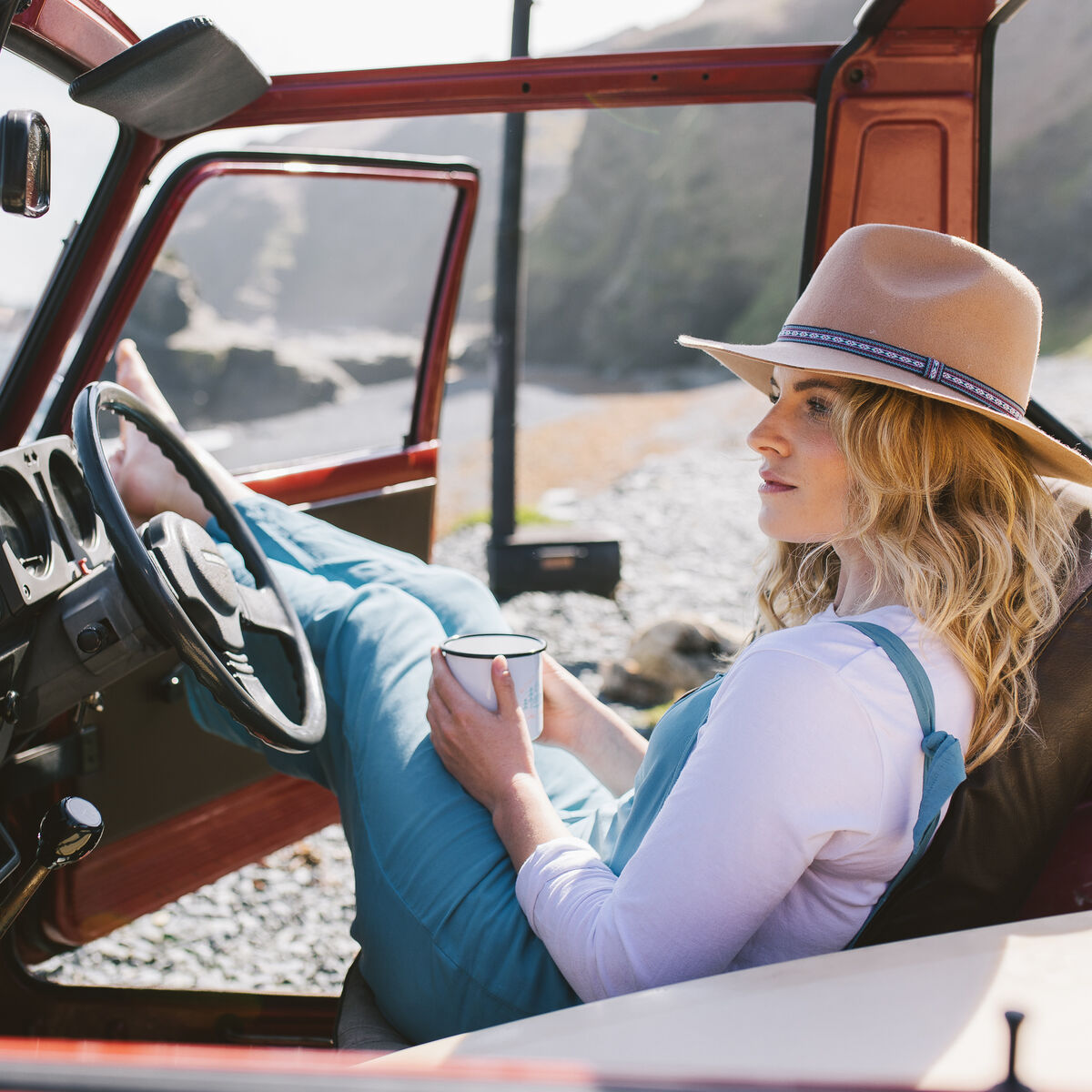 Lazy Day Dungarees - Ocean Blue